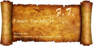 Faust Tarján névjegykártya